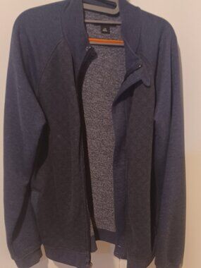 Structure Blue Zip Up Mock Long Sleeve Cardigan w/Pockets Large